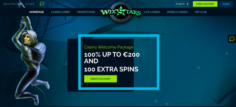 Wixstars Casino Welcome Package info