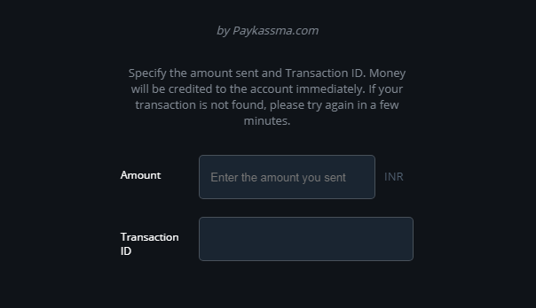 Enter the transaction ID (4RaBet)